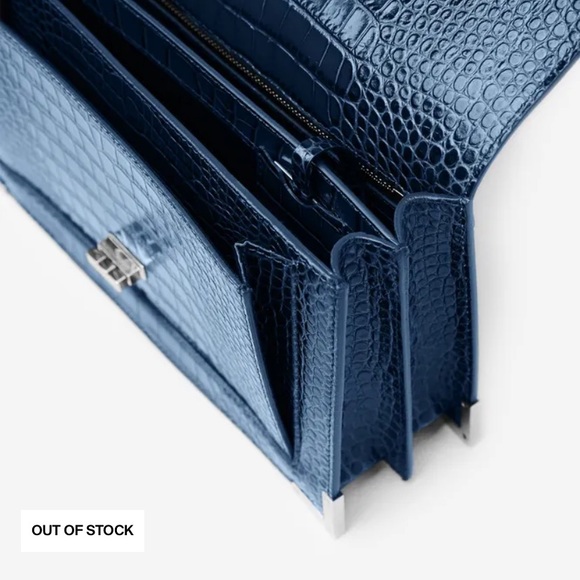 The Kooples Emily Croc Embossed Leather Bag - Picture 7 of 8